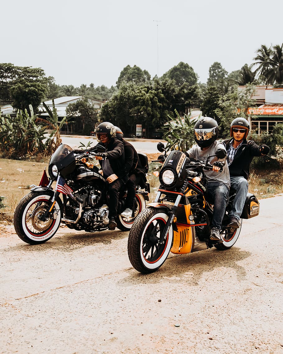 people on motorcycles, transportation, vehicle, person, human HD wallpaper