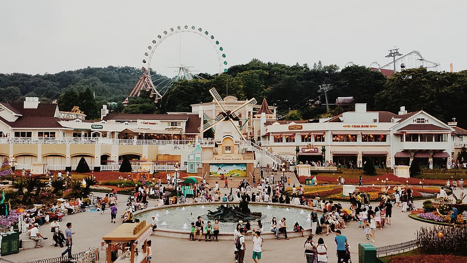 everland, south korea, yongin-si, warm, seoul, vintage, theme park, HD wallpaper