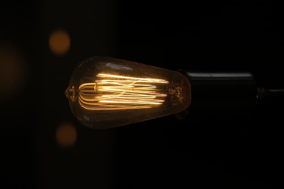 light, light bulb, edison, filament, illuminated, close-up, HD wallpaper