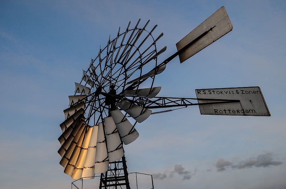 Low-angle Photo of Windmill Pump, windpump, sky, low angle view HD wallpaper
