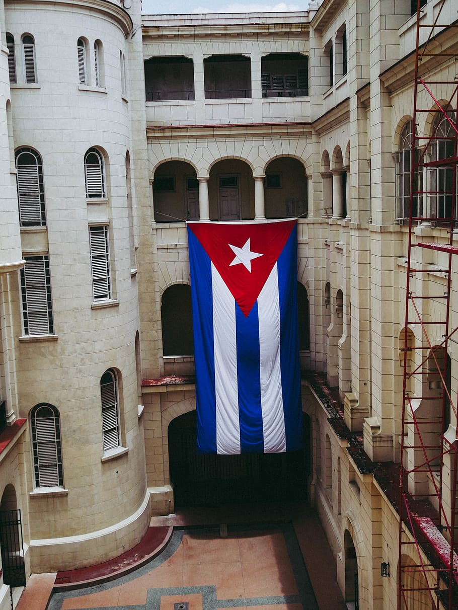cuba, built structure, architecture, building exterior, flag HD wallpaper