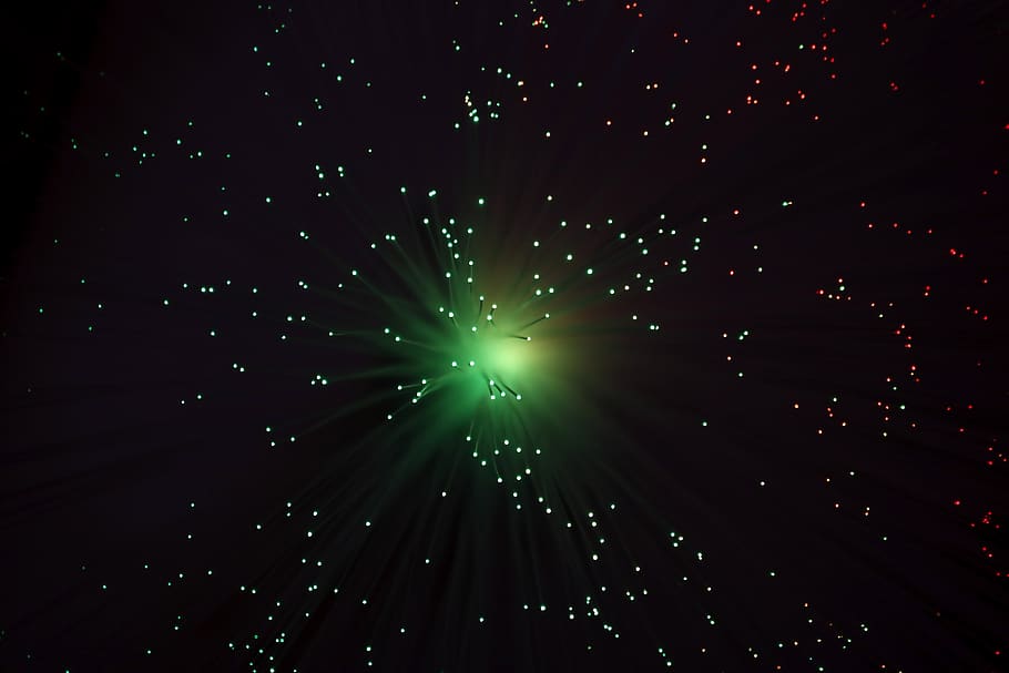 fiber optic, laser, abstraction, optical, night, brilliant HD wallpaper