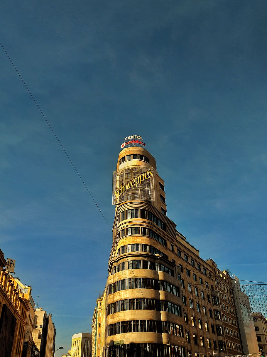architecture, building, tower, downtown, city, urban, madrid HD wallpaper
