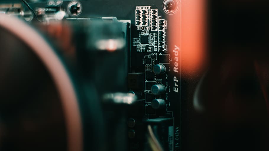 black and gray computer motherboard, technology, close-up, indoors HD wallpaper