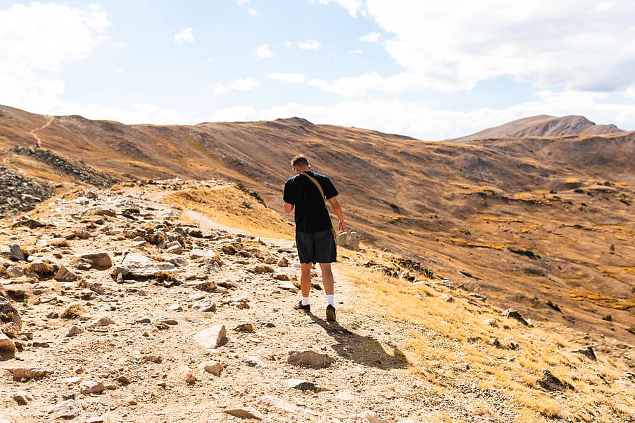 man walking during daytime, clothing, apparel, shorts, person HD wallpaper