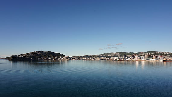 wellington harbour, water, sea, sky, architecture, clear sky HD wallpaper
