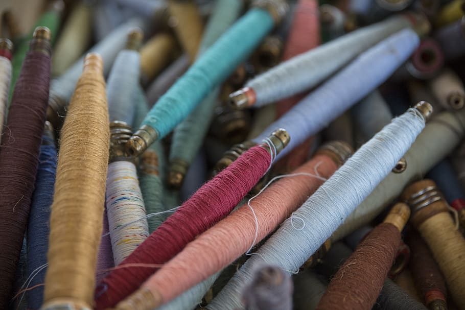 string, crafts, art, sewing, material, colours, colors, choice HD wallpaper