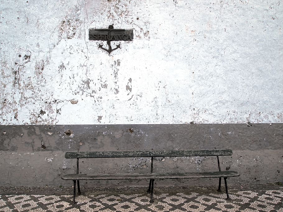 white, wall, anchor, bench, wood, stones, wall - building feature HD wallpaper