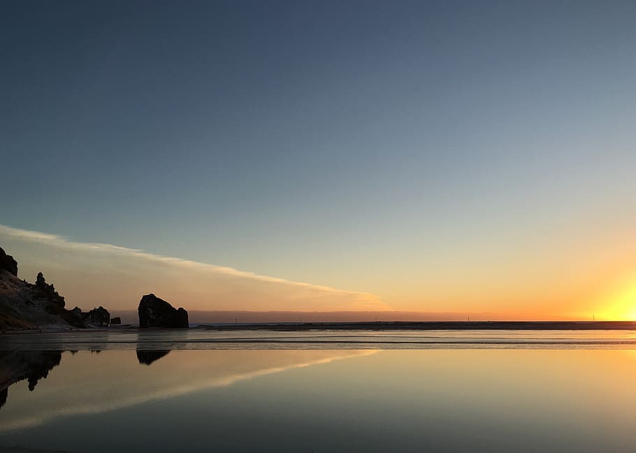 iceland, sky, water, beauty in nature, scenics - nature, sunset HD wallpaper