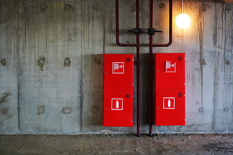 cement, concrete, design, dirty, exterior, fire-cock, fire-hose HD wallpaper
