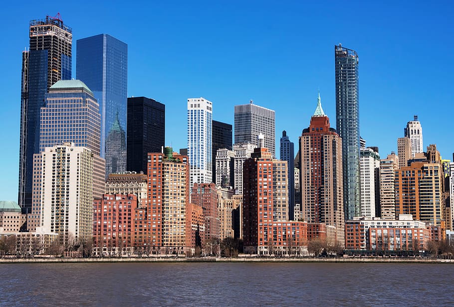 skyscraper, architecture, city, downtown, skyline, new york HD wallpaper