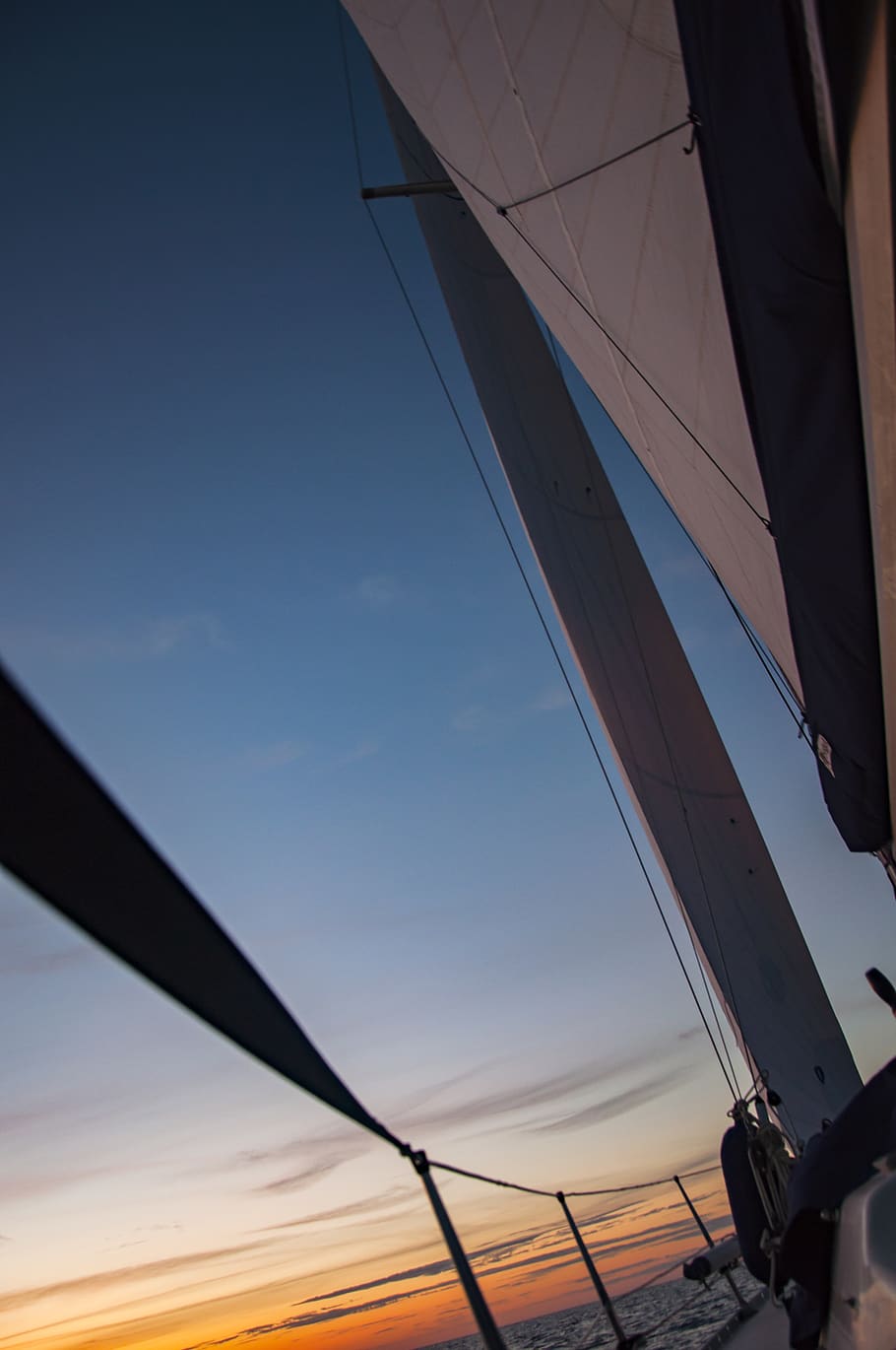 water, ocean, sail, sailing, sailboat, sail boat, sunset, sky HD wallpaper