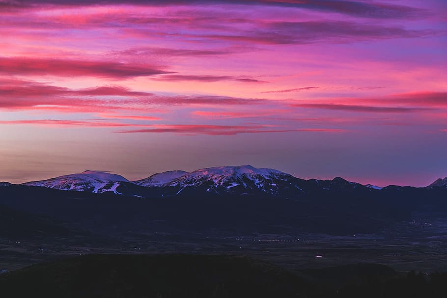 Scenic View Of Mountain During Dawn, 4k wallpaper, clouds, environment HD wallpaper