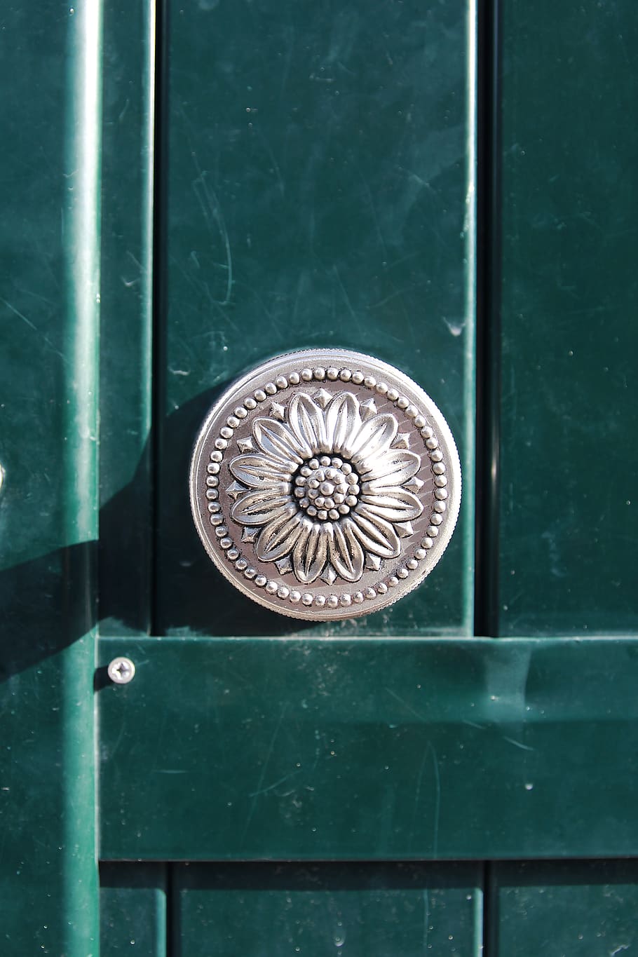 round gray frame, metal, door, entrance, close-up, protection HD wallpaper