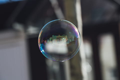 bubble, sphere, sky, play, playground, child, reflexion, circle HD wallpaper
