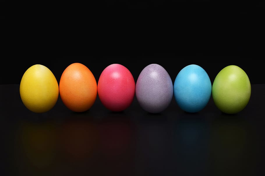 Colorful Easter Eggs, food and Drink, studio shot, variation, HD wallpaper