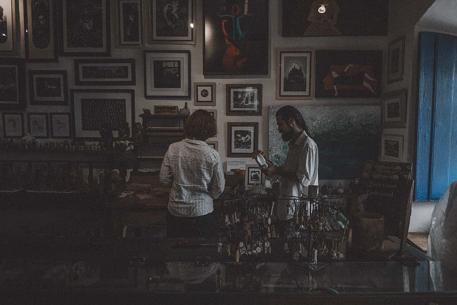 human, person, worker, bartender, pub, bar counter, restaurant HD wallpaper