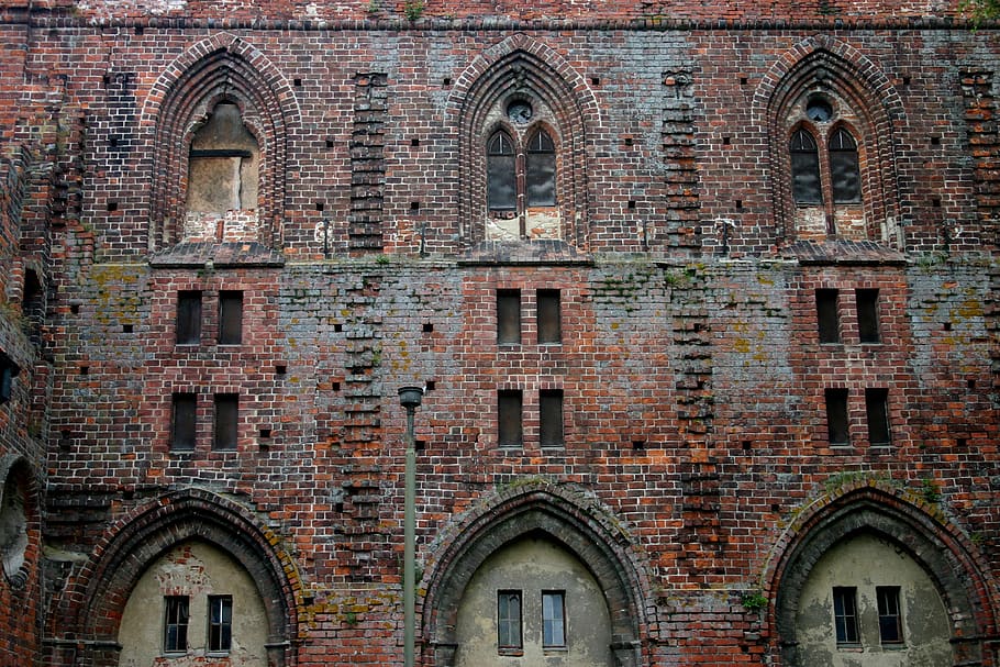 gothic, brick, historically, architecture, building, old, the middle ages HD wallpaper