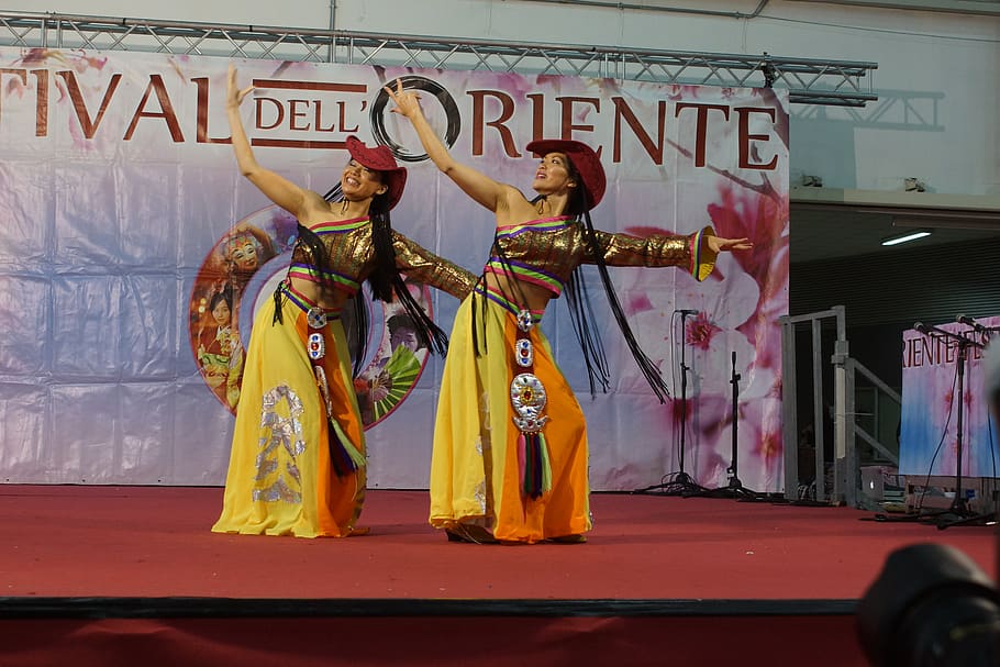 oriental dancers, art and craft, human representation, text HD wallpaper