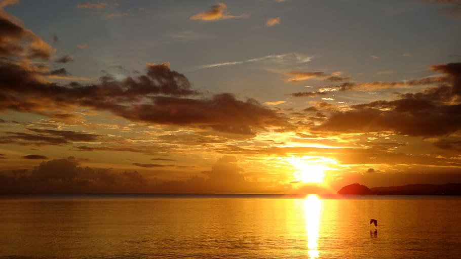 fiji, pacific harbour, ocean, sunset, sky, water, beauty in nature HD wallpaper