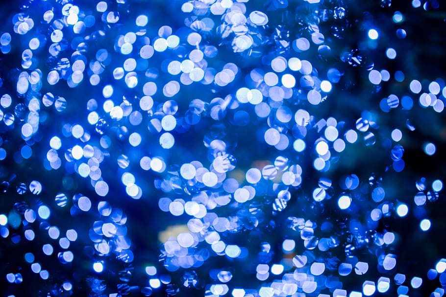 dark, blue, lights, bokeh, abstract, illuminated, backgrounds HD wallpaper