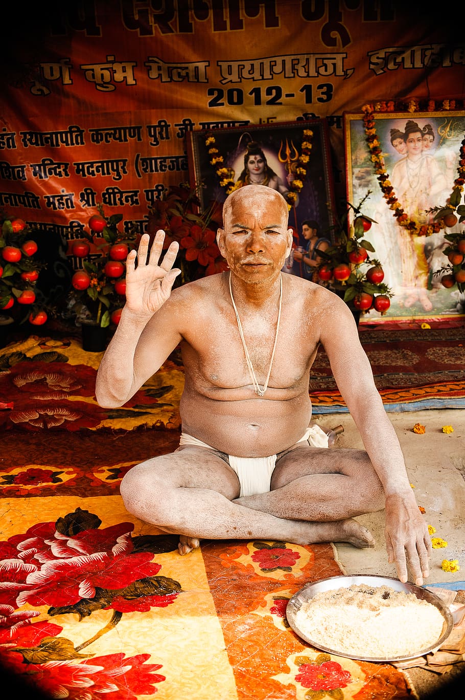 Man Sitting Indoors, adult, belief, ceremony, colorful, culture HD wallpaper