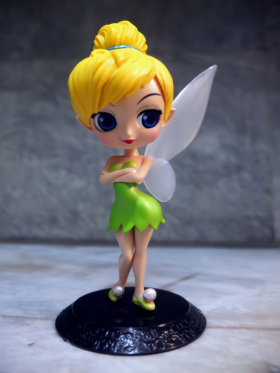 tinker, bell, toy, figurine, young, lady, female, fairy, anime, HD wallpaper