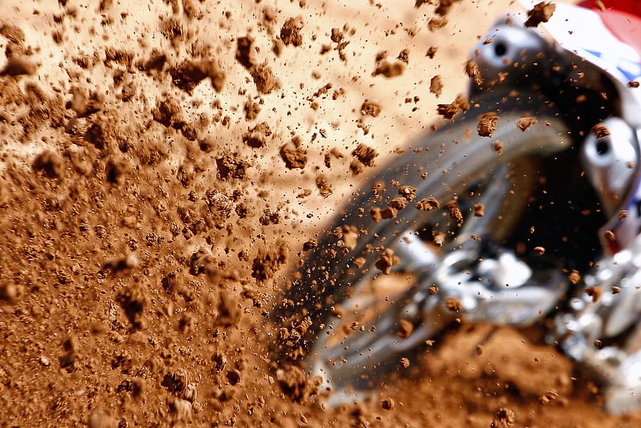 Photo of Motocross Dirt Bike, background, biker, blur, colors, HD wallpaper