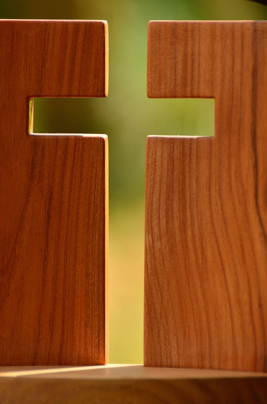 2 Brown Wooden Boards Forming Cross, carpentry, daytime, design HD wallpaper