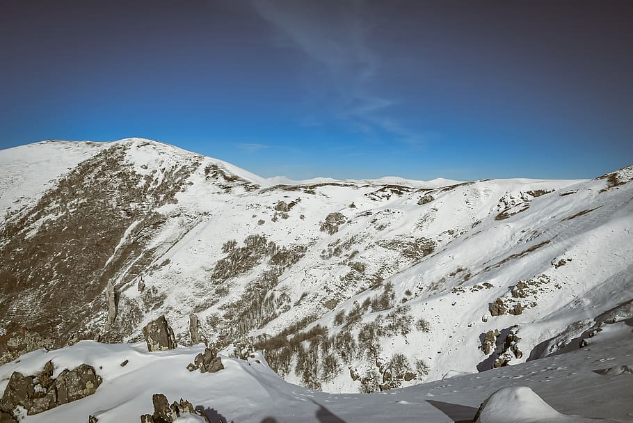 mountain peak, nature, outdoors, mountain range, ice, snow, slope HD wallpaper