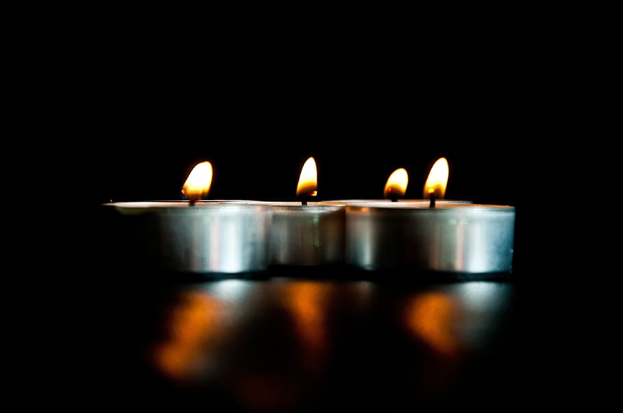 candles, black background, light, lighting, evening, candlelight HD wallpaper