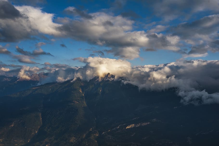 clouds, alps, mountains, fully, cloud - sky, scenics - nature HD wallpaper