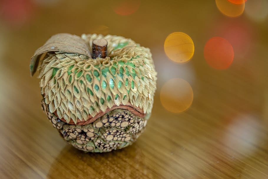 apple, decoration, props, indoors, close-up, food, focus on foreground HD wallpaper