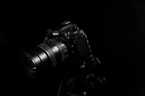 black DLSR camera, electronics, digital camera, video camera HD wallpaper