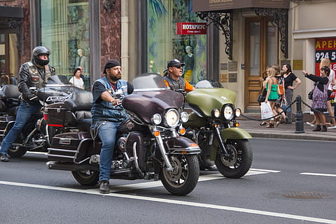 harley, davidson, street, community, urban, motorcyclist, adult HD wallpaper
