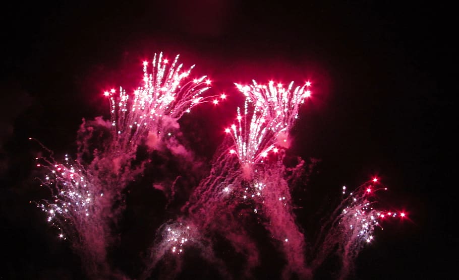 fireworks, celebration, night, motion, firework display, exploding HD wallpaper