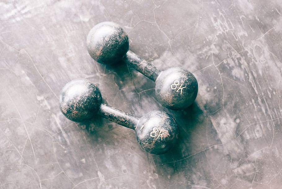 floor, dumbbell, workout, physical, fitness, exercise, high angle view HD wallpaper