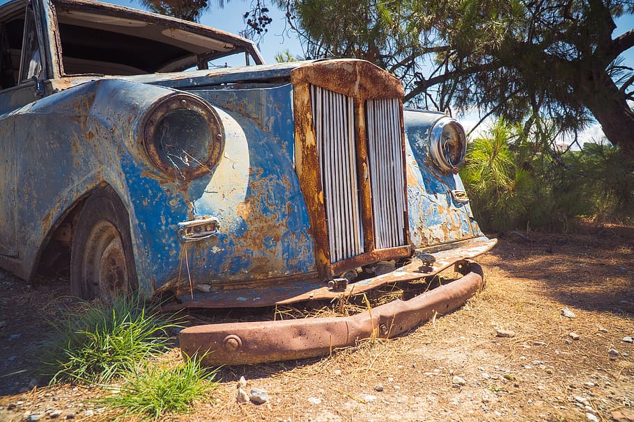 car, old, oldtimer, vintage, vehicle, retro, wreck, discarded, HD wallpaper