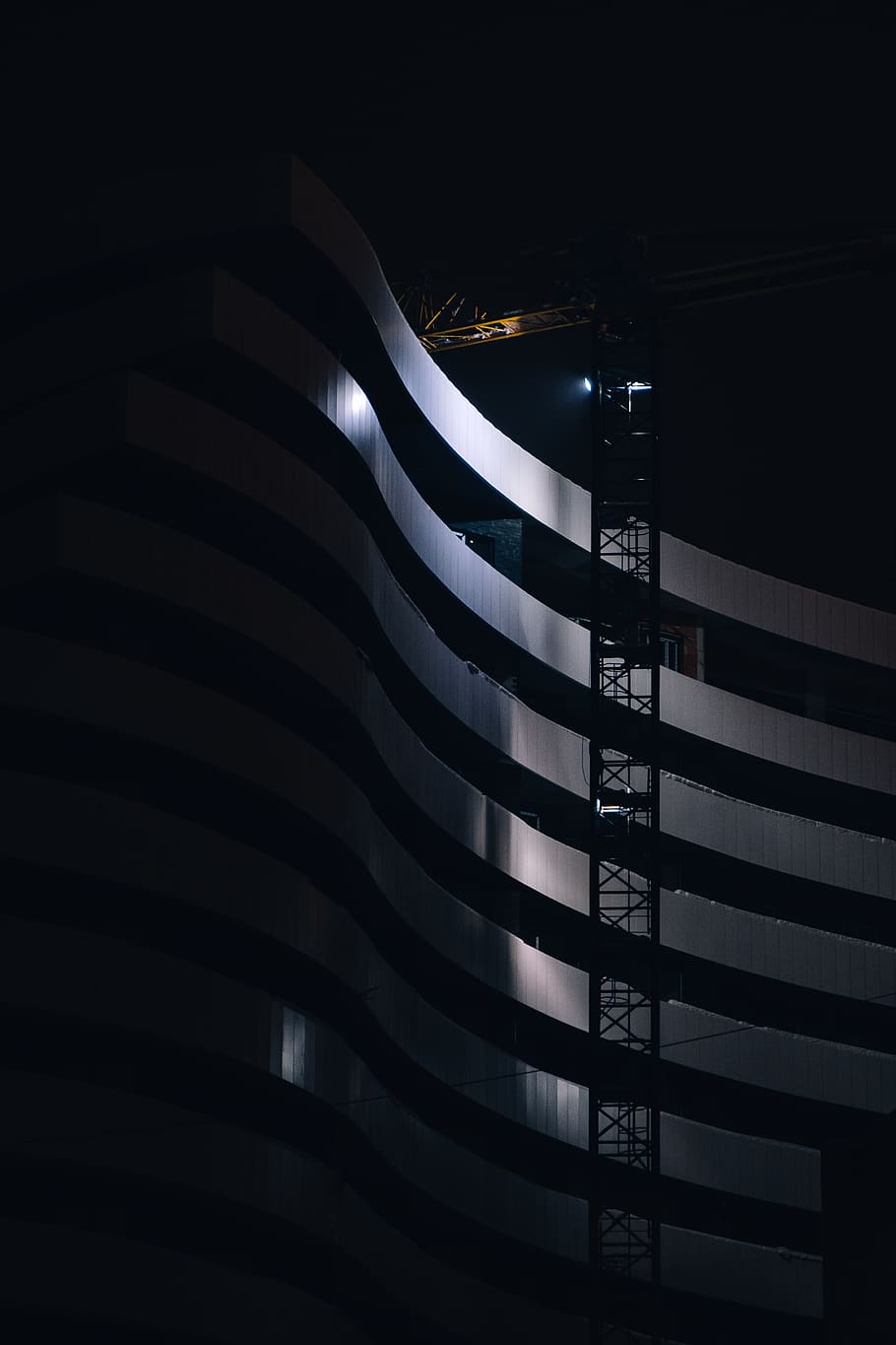 gray high-rise building, architecture, night, illuminated, no people HD wallpaper