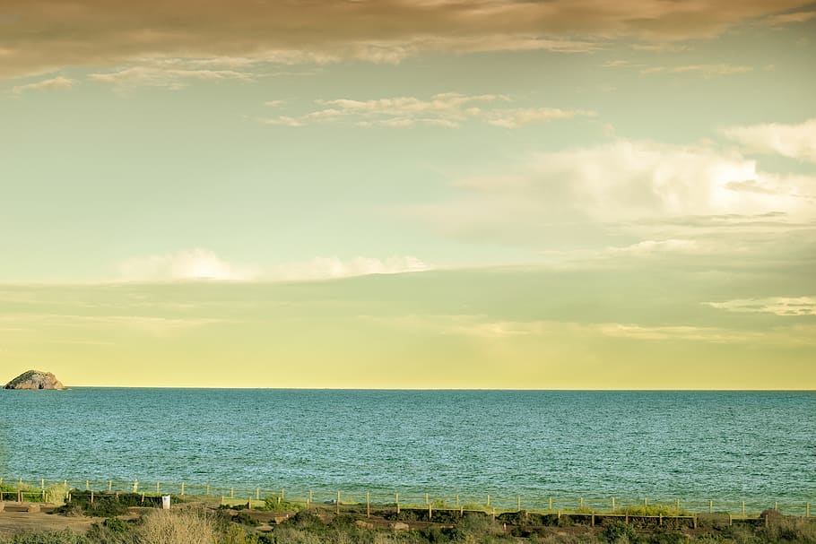 beach, clouds, sky, costa, landscape, romantic, cloud - sky HD wallpaper