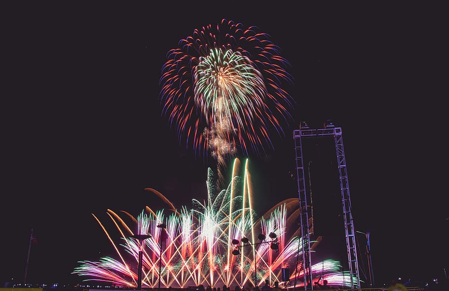 fireworks during nighttime, nature, outdoors, philippines, pasay HD wallpaper