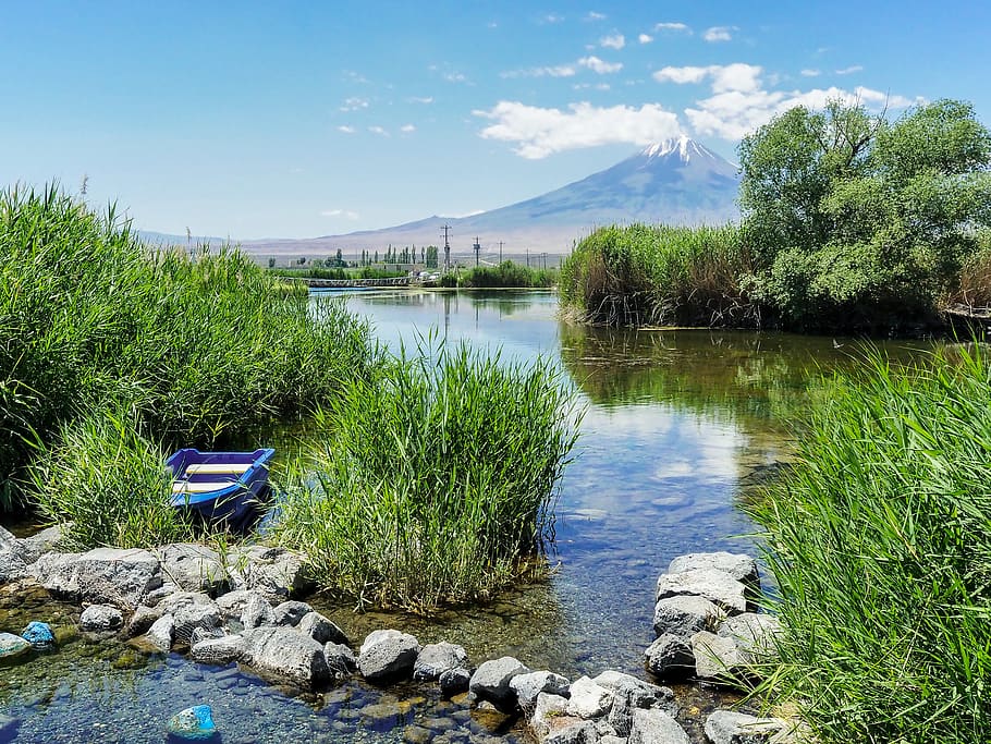 iran, maku, water, plant, nature, sky, tree, lake, beauty in nature HD wallpaper