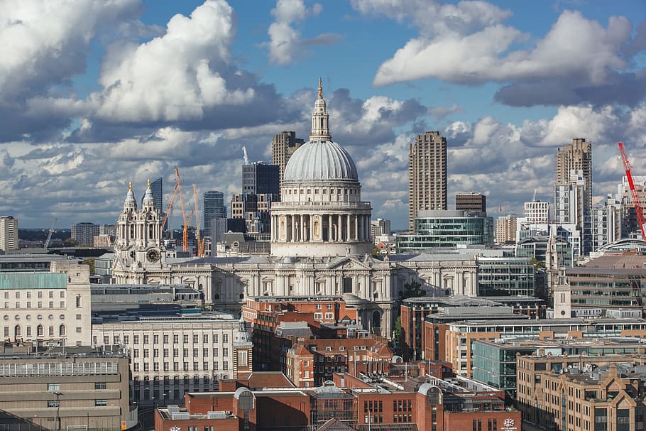white cathedral, urban, city, town, building, london, st. paul's cathedral HD wallpaper
