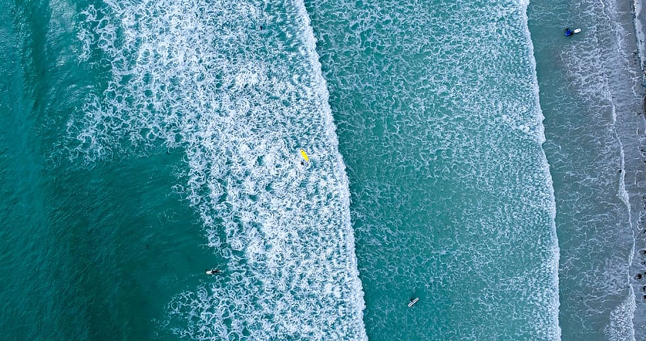 sea, ocean, water, waves, nature, aerial, view, summer, coast HD wallpaper