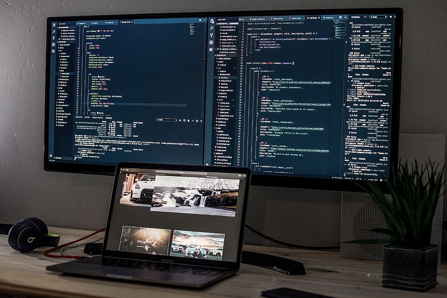 turned on laptop computer, technology, table, communication, no people HD wallpaper