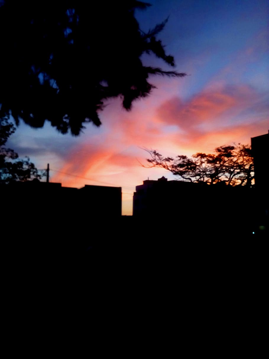 silhouette, sky, sunset, architecture, built structure, cloud - sky HD wallpaper