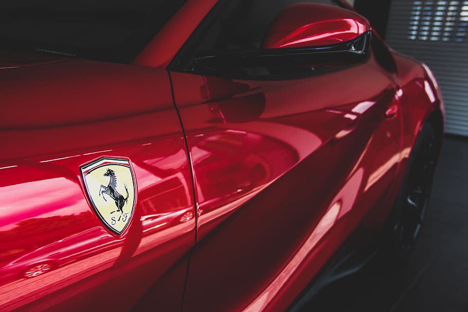 red Ferrari car, mode of transportation, motor vehicle, land vehicle HD wallpaper