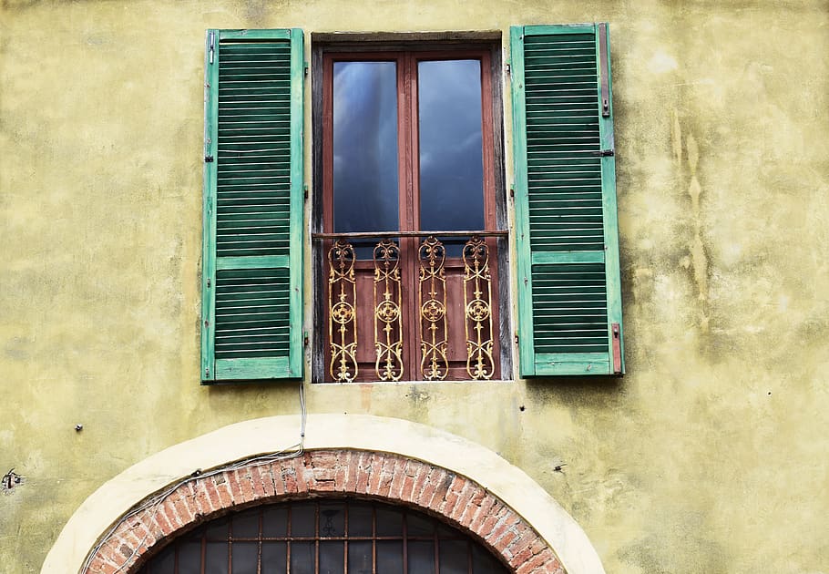 italy, window, wall, green, architecture, built structure, building exterior HD wallpaper