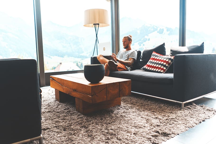 furniture, sofa, sitting, relaxation, living room, window, indoors HD wallpaper