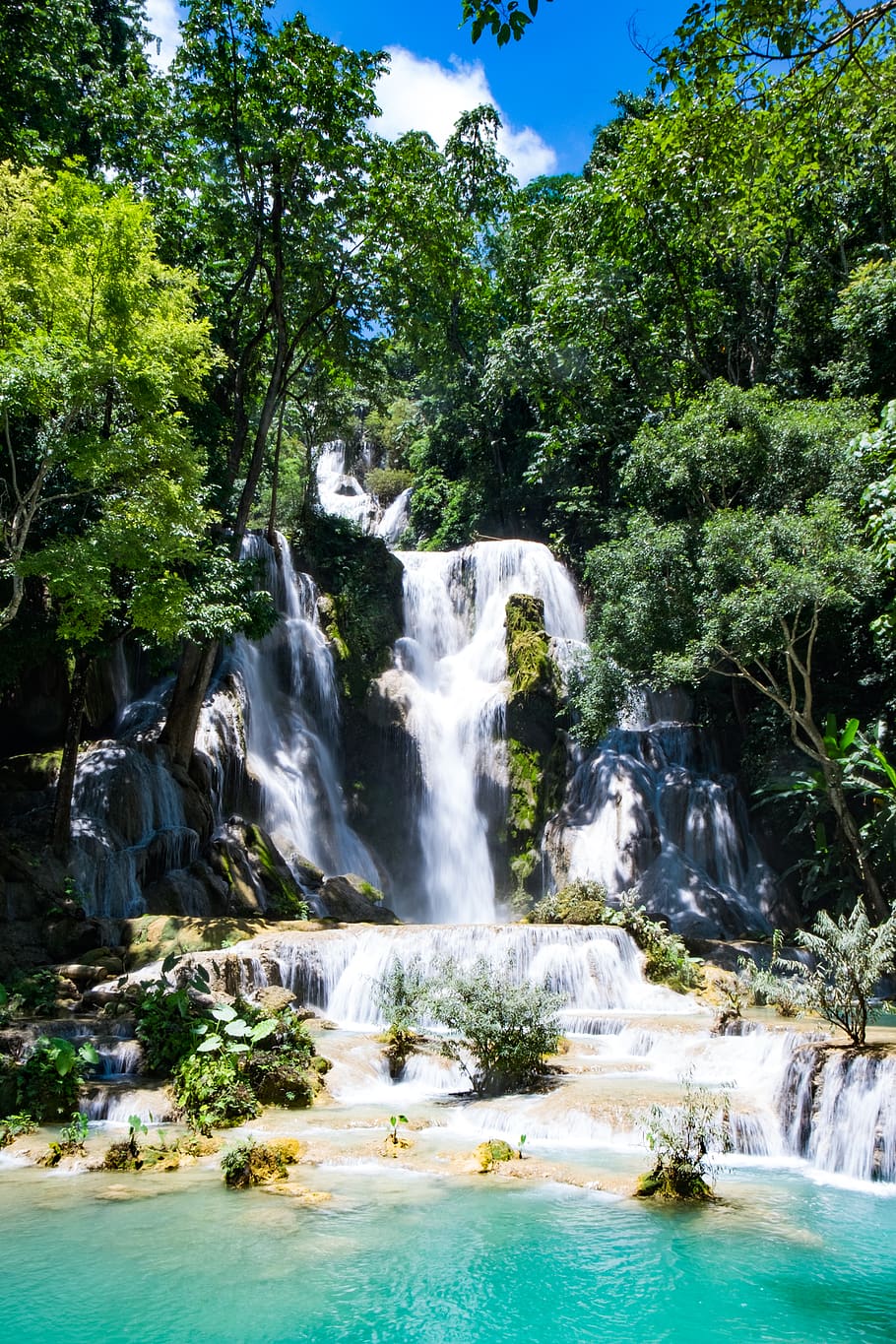 laos, luang prabang, water, tree, plant, scenics - nature, beauty in nature HD wallpaper